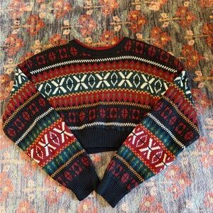 Vintage Cropped Crewneck Sweater